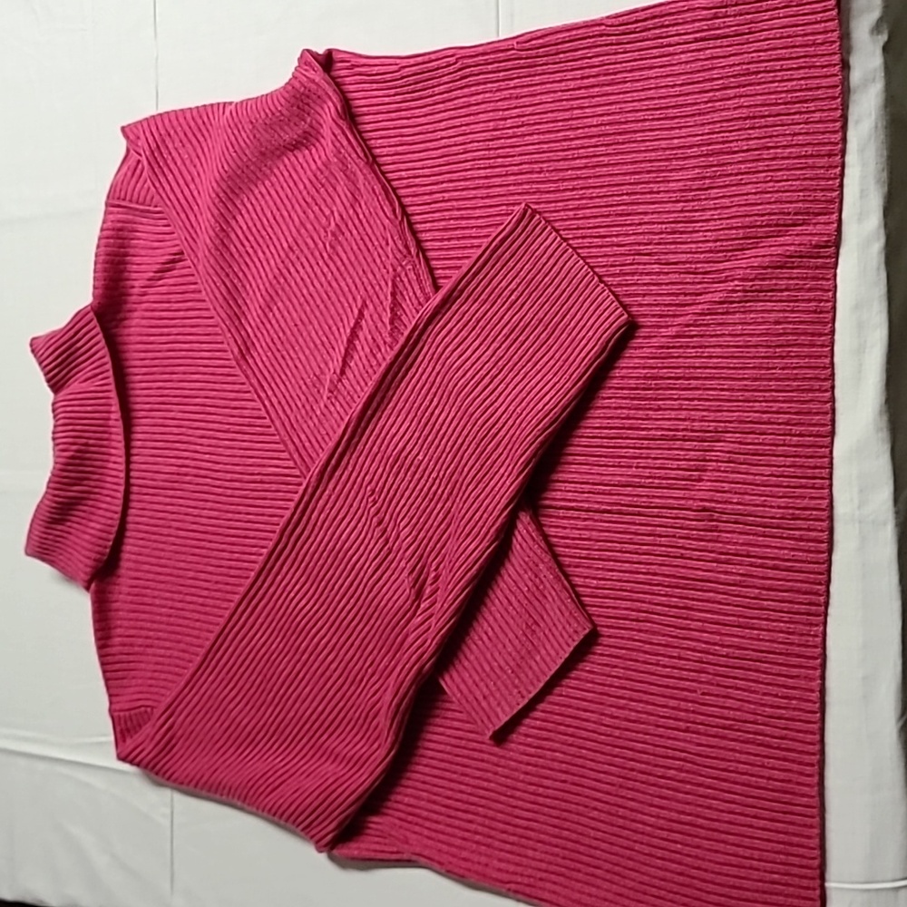 Grayson & Dunn 100% Cashmere Pink Turtleneck Ribbed Sweater Sz XL
